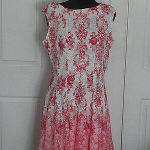 Danny and Nicole Pink and White Dress. Size 16